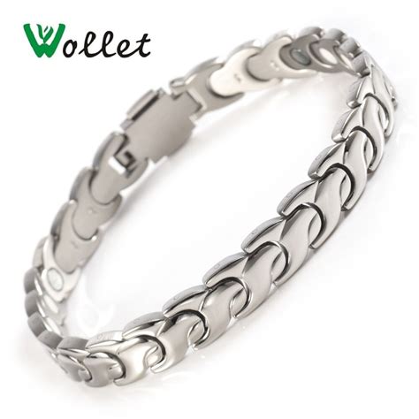 Wollet Jewelry Health Care Bio Magnetic Stainless Steel Bracelet Bangle