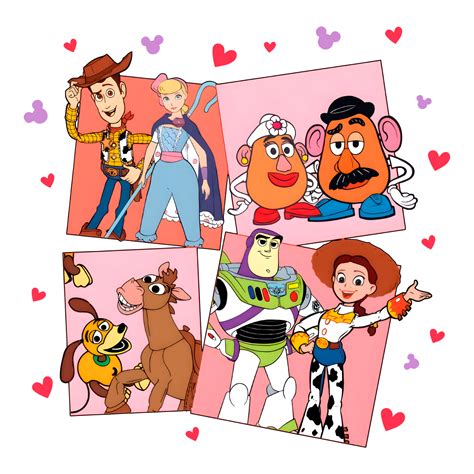 Vintage Valentine Toy Story Characters Png Inspire Uplift