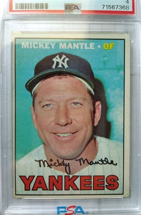 1967 Topps Mickey Mantle New York Yankees Psa 4 Vg Ex Ebay