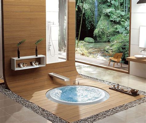 Floor Encased Bathtub With Bamboo Decoist