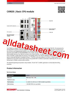 Cx Datasheet Pdf Beckhoff Automation Gmbh Co Kg