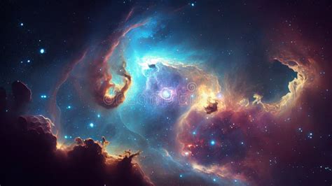 Beautiful Nebula in Deep Space. Science Fiction Fantasy Wallpaper Stock ...