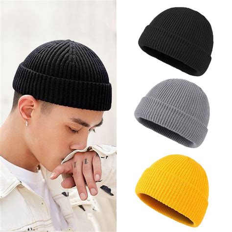 Fashion Hip Hop Beanie Hat Yuppie Skullcap Knitted Solid Color Melon