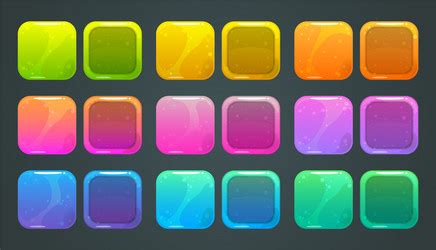 Funny Cartoon Colorful App Icons For Slime Game Vector Image