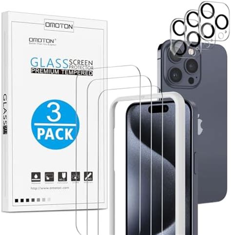 Omoton F R Iphone Pro Max Panzer Schutz Glas Mit Rahmen