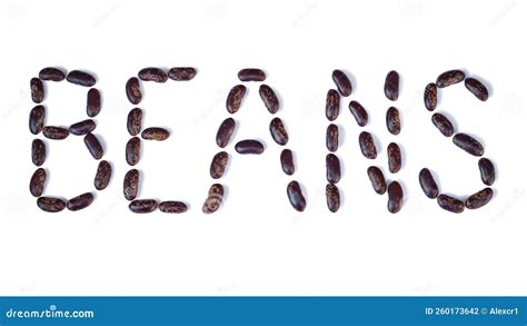 Bean Lettering Beans On White Background Stock Photo Image Of