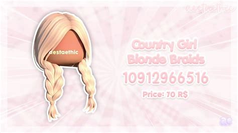 Blonde Braids Roblox Codes Country Girls Preppy Skin Cloths