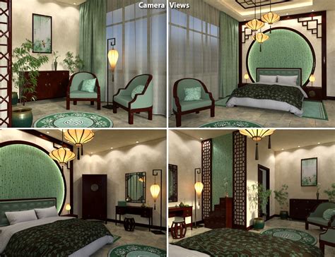 Modern Chinese Bedroom | Daz 3D