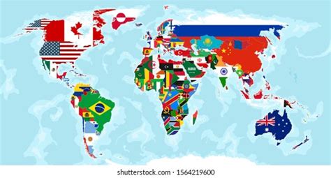 Map Of The World With Country Flags Fawnia Susanetta