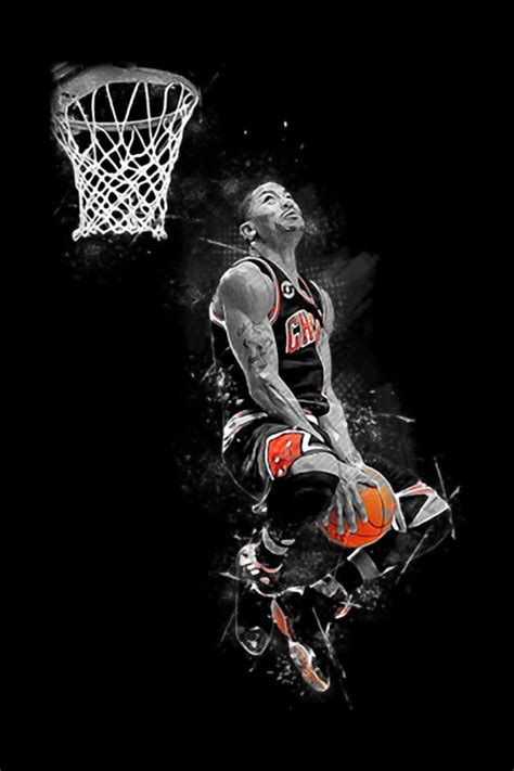 Derrick Rose Slam Dunk Digital Art by Ikuna Ronin