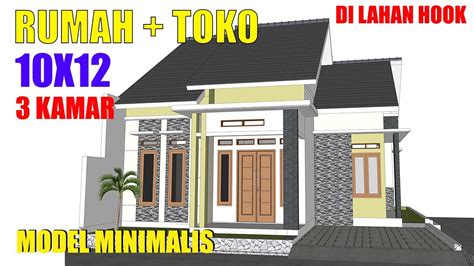 DESAIN RUMAH 10X12 METER 3 KAMAR 1LANTAI TOKO MINIMALIS TERBARU 2020