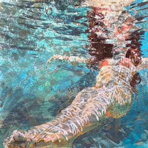 Carol Bennett - Effervescence, Swimmer, Water, Floating, Painting, Blue ...