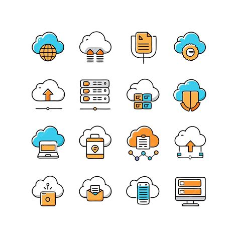 Premium Vector Cloud And Cloud Storage Icon Set Vector