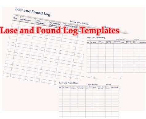 Custamaziable Lost And Found Log Templates Log Table Table Template