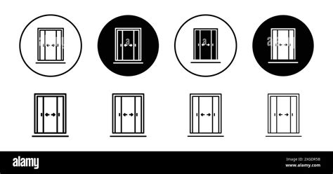 Sliding Door Icon Vector Logo Set Collection For Web App Ui Stock