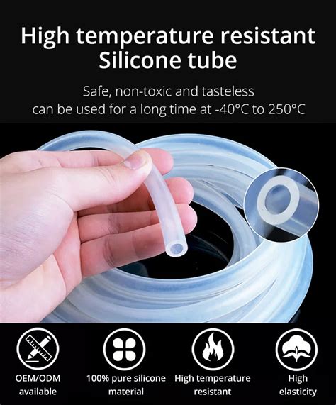 Custom Soft Flexible Silicone Hose Pipe Thin Wall Rubber Tubing Medical