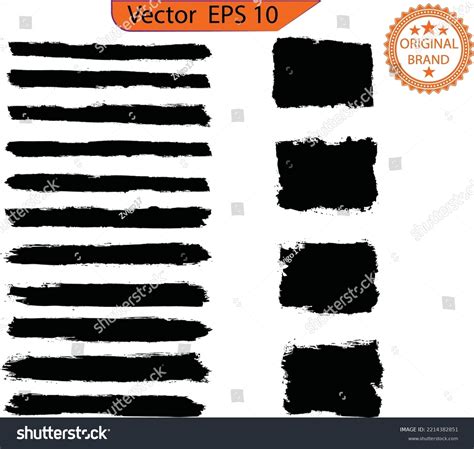 Black Line Grunge Brush Strokes Ink Stock Vector Royalty Free