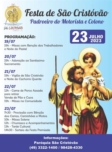 Festa de São Cristóvão 2023 Paróquia São Cristóvão Chapecó SC