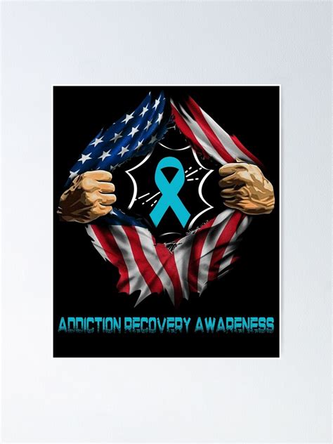 Addiction Recovery Awareness American Flag Poster By Arangoastore