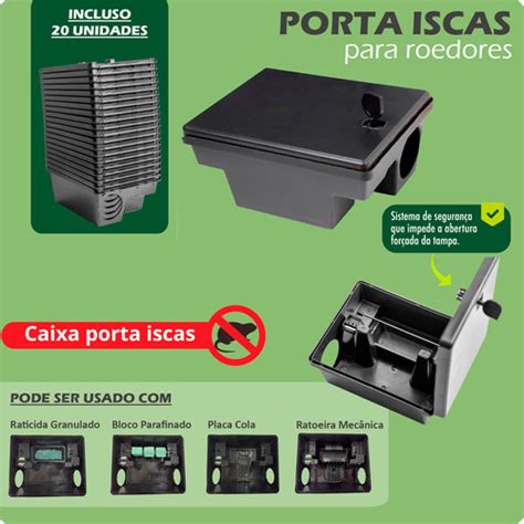 Kit Porta Isca Raticida Armadilha Para Ratos Ratbox