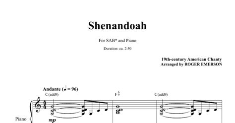 Shenandoah Arr Roger Emerson SAB Choir Print Sheet Music Now