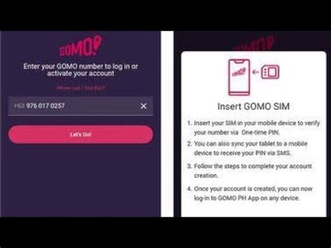 GOMO SIM REGISTRATION TUTORIAL YouTube