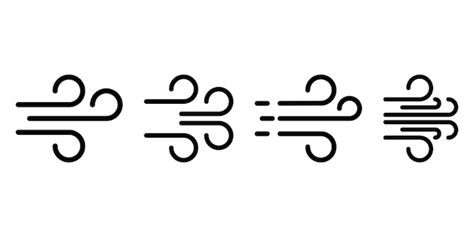 Conjunto de vetores de ícones de vento símbolo do vento ou do ar no