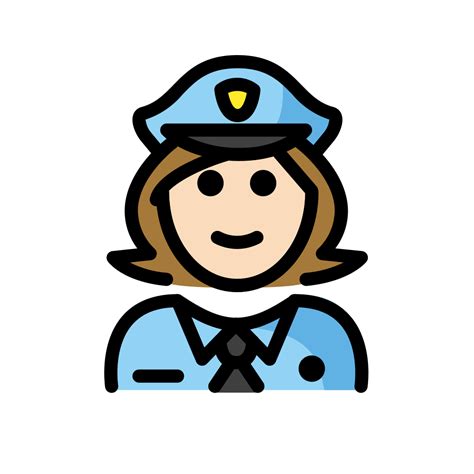 Policial Mulher Pele Clara Emoji