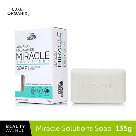 Luxe Organix Miracle Solutions Aha Bha Soap For Face Body 135G