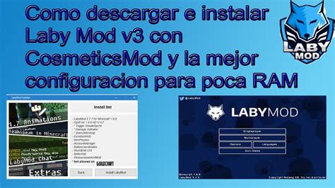 Tutorial Como Descargar E Instalar LabyMod V3 Con CosmeticsMod Y La