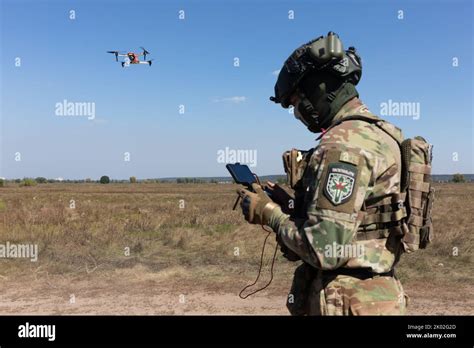 KYIV REG., UKRAINE - Sep. 08, 2022: A drone operator from field ...