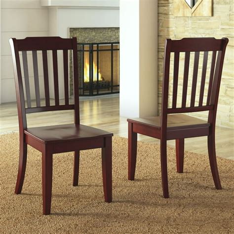 Weston Home Farmhouse Slat Back Wood Dining Chairs Set Of 2 Antique