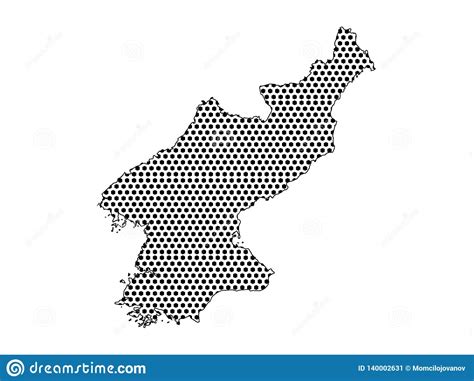 Mapa Del Modelo Punteado De Corea Del Norte Ilustraci N Del Vector