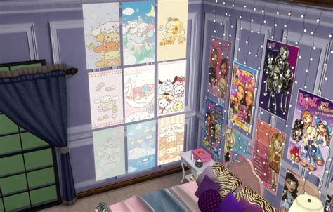 Sanrio Poster Set 1 | ethereal things | Sims 4 cc furniture, Sims, Sims ...