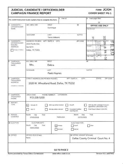 Fillable Online Form Cpf M Campaign Finance Report Fax