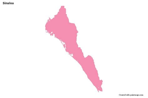 Mapas De Muestra Para Sinaloa Rosa Contorno Mapas Mapa Dibujo