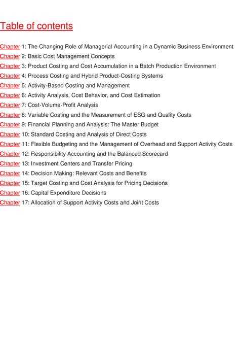 Managerial Accounting: Creating Value in a Dynamic Business Environment