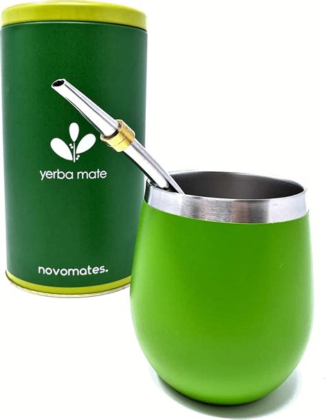 Novomates Mate Becher Mate Tee Set Doppelwandiger Edelstahl Mate Tee