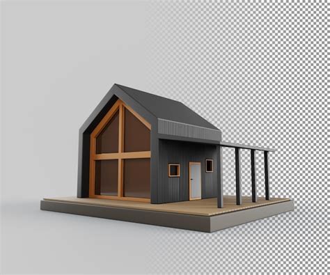 Modelo isométrico 3d de maquete de casa de estrutura cottage