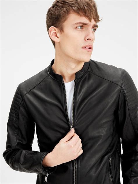 JACK JONES DE PIEL ESTILO BIKER CHAQUETA Chaqueta De Piel Biker