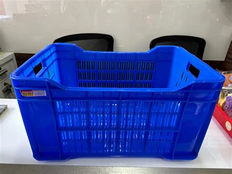 Rectangular Blue Hdpe Fruit Crate For Fruits And Vegetables Capacity