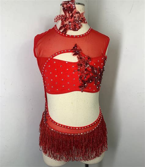 Jazz Dance Costume Red Jazz Dance Costum Red Jazz Dance Costume Fringe Jazz Costume Custom