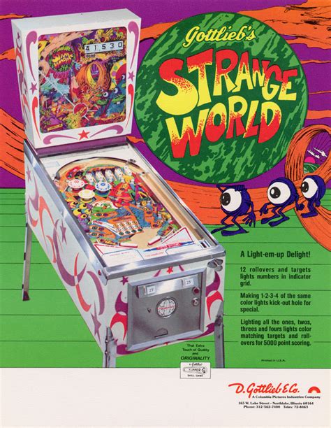 Strange World Gottlieb Pinball 1978 USA The Arcade Flyer Archive