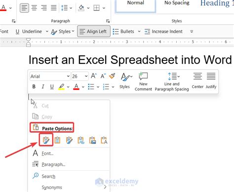 How To Insert An Excel Spreadsheet Into Word Easy Methods