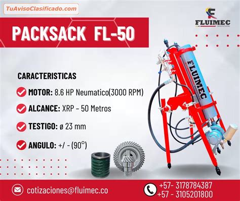 Perforadora Neumatica Packsack Fl Para Perforacion De Rocas