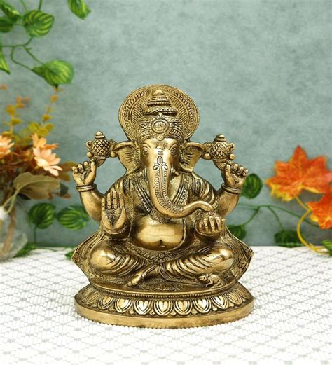 Buy Big Blessing Ganesh Gold Brass Idol At 13 OFF By Imli Street