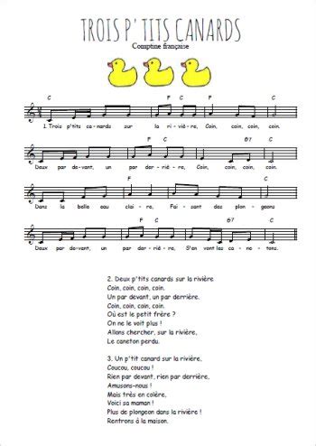 Trois P Tits Canards Partition Gratuite