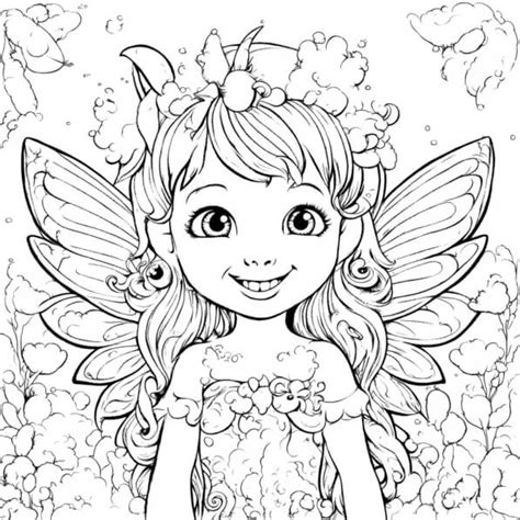 Descarga Deliciosa Ilustración De Arte Lineal De Hada Coloring Pages En Línea Creative Fabrica