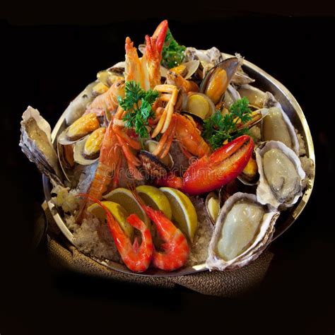 Seafood Prepared Shellfish Mediterranean Stock Photo Image Of