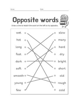 Opposites Matching Exercises And Flashcards Flashcards Opposites Hot